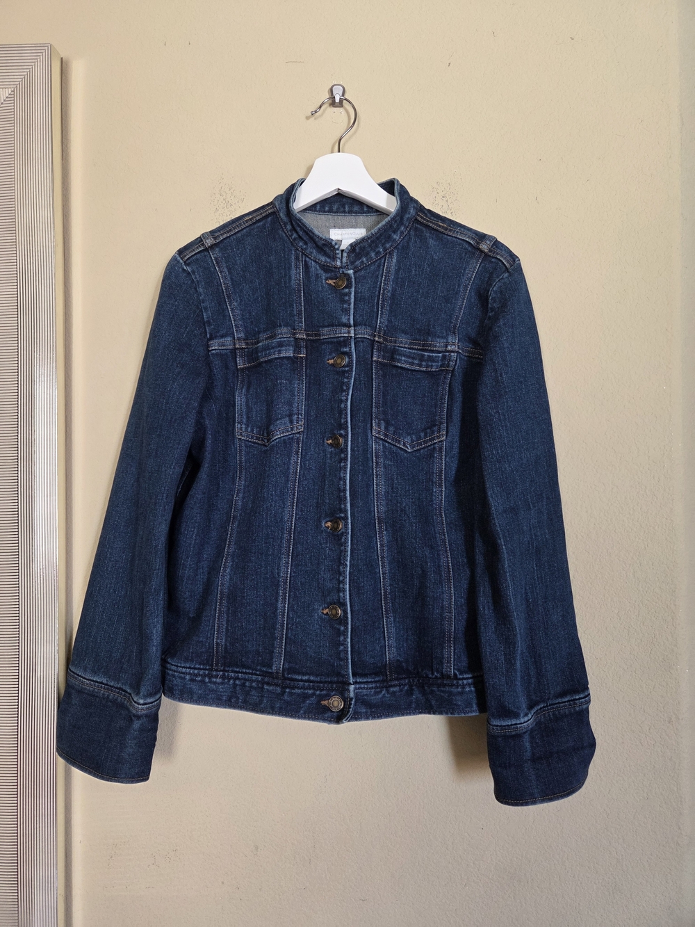 Charter Club Military Style Dark Blue Denim Jacket